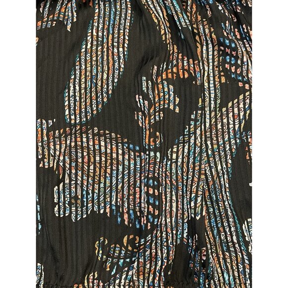 Anthropologie Maeve Madeira Black Burnout Blouse XS Size Satin Top Paisley - Picture 11 of 14